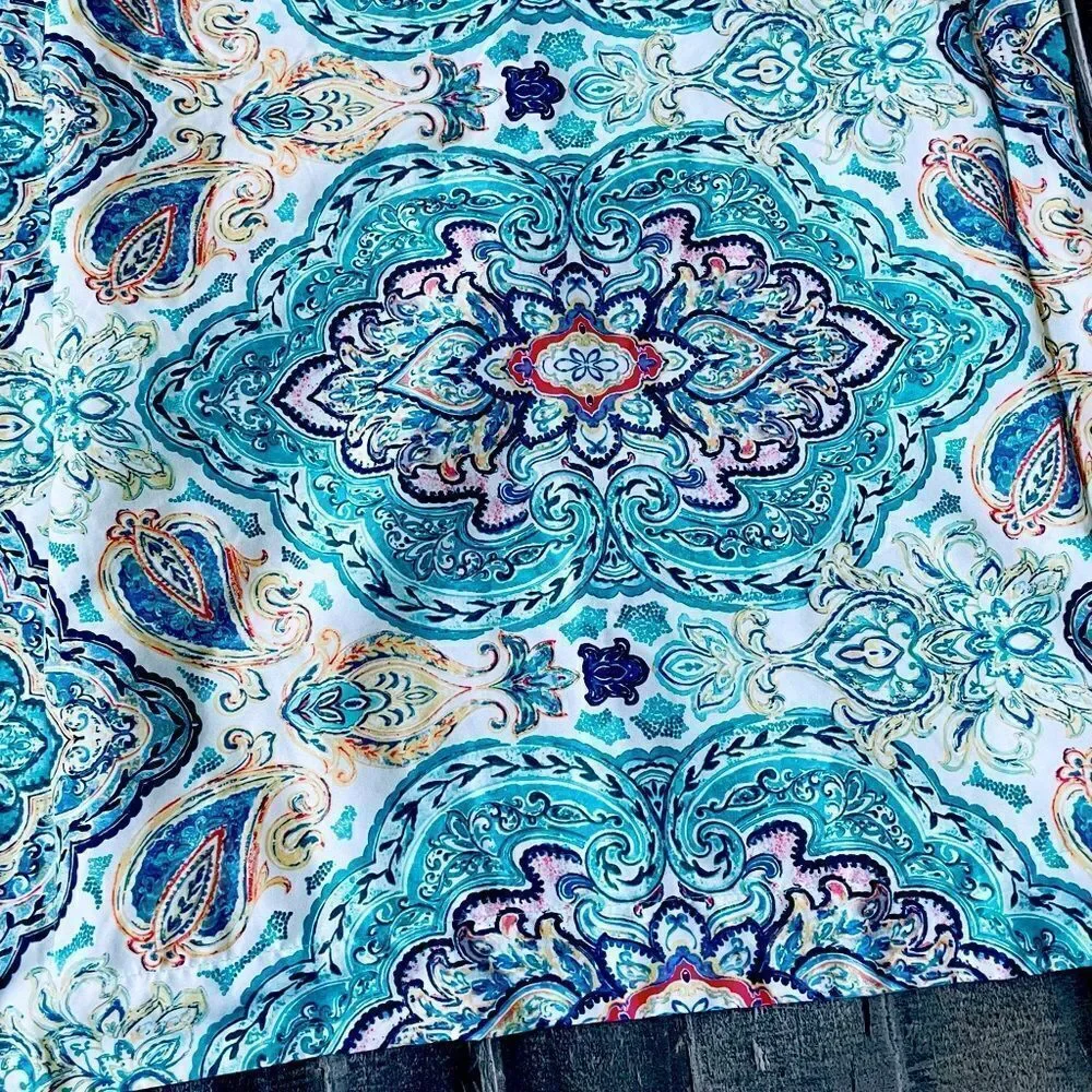 Paisley Turquoise Blue Pillowcase Sham